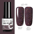 LILYCUTE Glitter Nail Gel Polish  Nail Color Glitter Sequins Matte Effect Gel Long Lasting Base Top Coat Nail Art