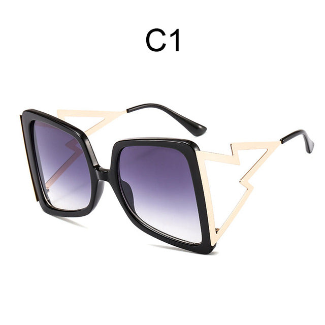 Fashion Oversize Bow Shape Square Sunglasses for Women 2021 New Luxury Brand Big Frame Gradient Sun Glasses Female Summer Shades