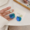 AOMU 2020 New Japan Korean Cherry Fruit Shaped Drop Earrings For Women Sweet Girls Cute Brincos Line Pendientes Jewelry Gifts