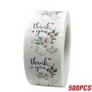 100-500pcs Thank You Stickers Heart Floral Seal Labels Cute Paper Stickers For Wedding Party Cards Envelope Stationery Stickers