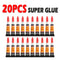 20pcs Liquid Super Glue Wood Rubber Metal Glass Cyanoacrylate Adhesive Stationery Store Nail Gel 502 Instant Strong Bond Leather