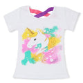 2021 Summer Fashion Unisex Unicorn T-shirt Children Boys Short Sleeves White Tees Baby Kids Cotton Tops For Girls Clothes 3 8Y