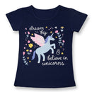 2021 Summer Fashion Unisex Unicorn T-shirt Children Boys Short Sleeves White Tees Baby Kids Cotton Tops For Girls Clothes 3 8Y