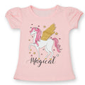 2021 Summer Fashion Unisex Unicorn T-shirt Children Boys Short Sleeves White Tees Baby Kids Cotton Tops For Girls Clothes 3 8Y