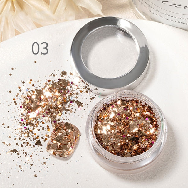 Nail Art Mirror Pigment Powder  Nail Glitters Metallic Color for Nail Art UV Gel Polishing Rose Gold Silver Colors