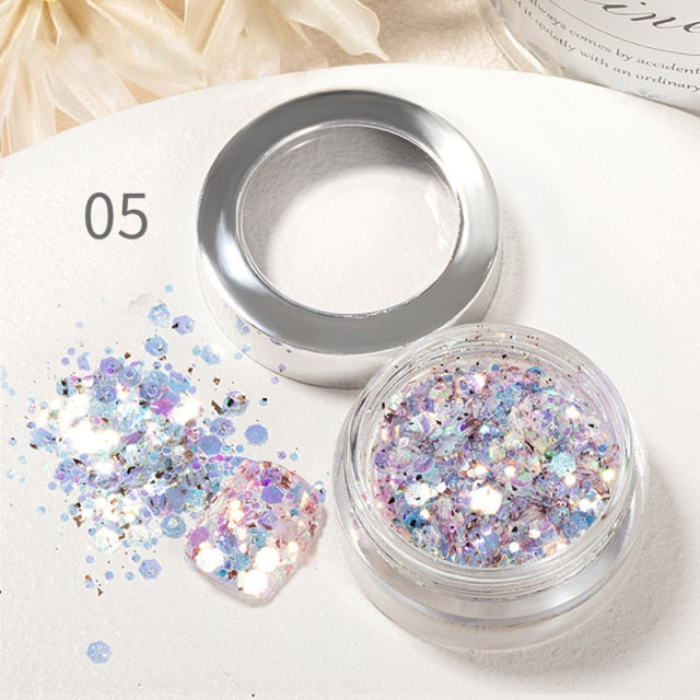 Nail Art Mirror Pigment Powder  Nail Glitters Metallic Color for Nail Art UV Gel Polishing Rose Gold Silver Colors
