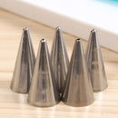 5pcs/set 5 Size Premium Icing Piping Nozzles Set Cream Cake Decorating Tool Writing Decorating Tips Head Baking Pastry Tip