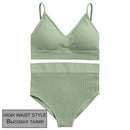 FINETOO Women Seamless Bra Set Bra Top + Pantys Brassiere Fitness Underwear Lingerie Women's Swimwear Push Up Sexy Tank Top Girl