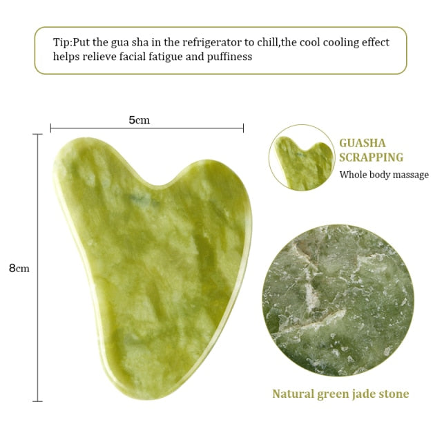 Natural Jade Gua sha Scraper Board Face Massager Facial Guasha Meridian Muscle Relaxation Skin Lifting Face Thin Gouache Scraper