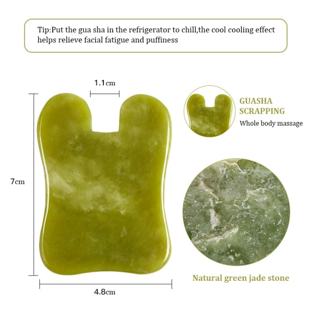 Natural Jade Gua sha Scraper Board Face Massager Facial Guasha Meridian Muscle Relaxation Skin Lifting Face Thin Gouache Scraper