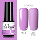 LILYCUTE Fluorescent Nail Gel Polish  Nail Color Glitter Sequins Matte Effect Gel Long Lasting Base Top Coat Nail Art