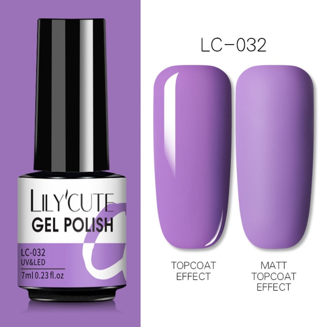 LILYCUTE Fluorescent Nail Gel Polish  Nail Color Glitter Sequins Matte Effect Gel Long Lasting Base Top Coat Nail Art