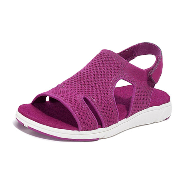 2021 New Women's Soft & Comfortable Sandals Mesh Upper Breathable Sandals Adjustable Cross-strap Design Sandalias Mujer 2020