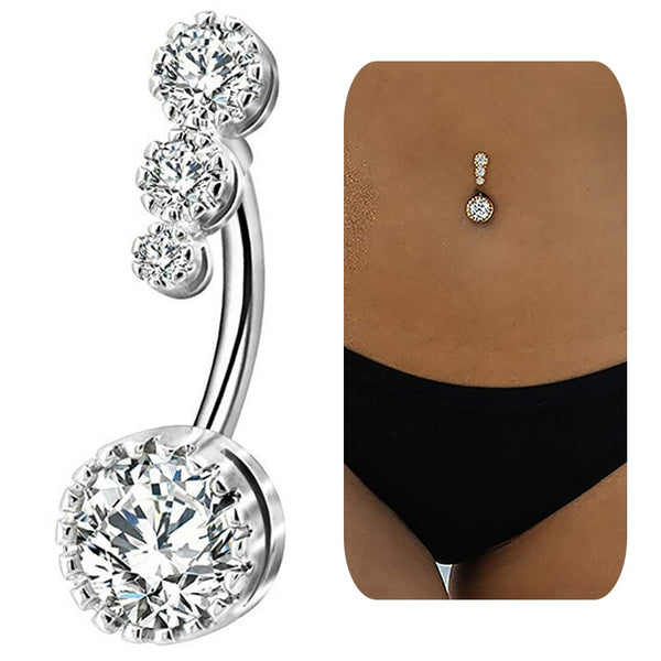 Crystal Belly Piercing Snale Skull Button Rings Bar Barbell Drop Dangle Navel Rings  Nombril Ombligo Ring Women Men Body Jewelry