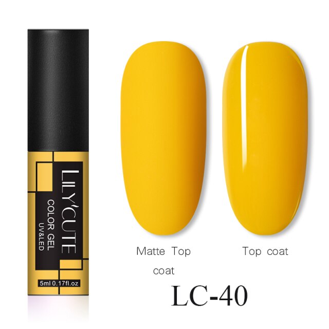 LILYCUTE 5ml Fluorescent Color Nail Gel Polish UV LED 12 Colors Manicure Semi Soak Off Gel Varnish Nail Art Design Gel Varnish