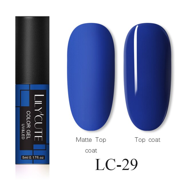 LILYCUTE 5ml Fluorescent Color Nail Gel Polish UV LED 12 Colors Manicure Semi Soak Off Gel Varnish Nail Art Design Gel Varnish