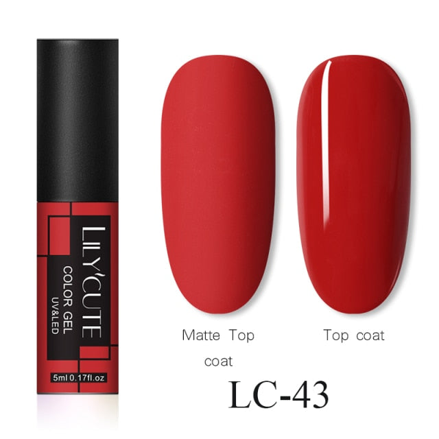 LILYCUTE 5ml Fluorescent Color Nail Gel Polish UV LED 12 Colors Manicure Semi Soak Off Gel Varnish Nail Art Design Gel Varnish