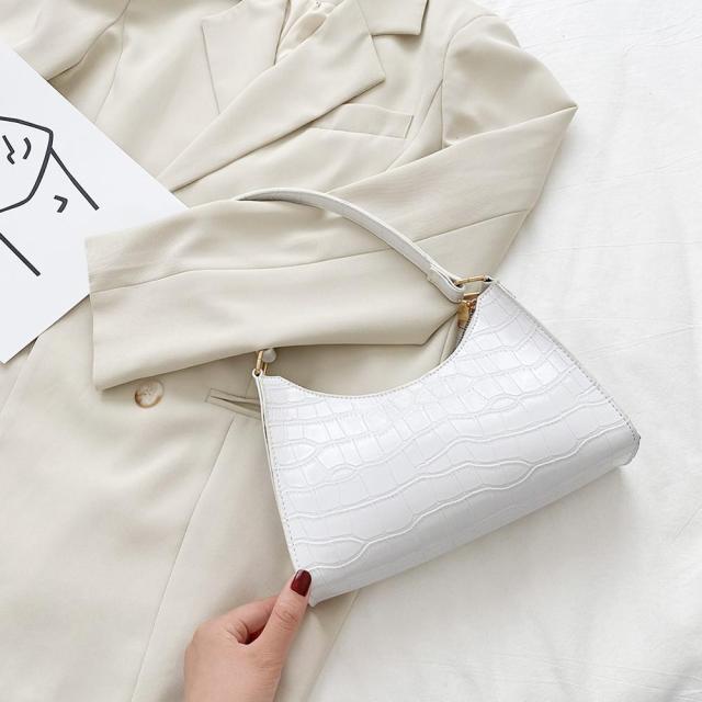 Alligator Pattern Small Shoulder Bags For Women 2021 Soft PU Leather Underarm Bags Female Handbags And Purses Bolsa Feminina