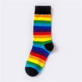 Fashion Socks Cotton Rainbow Stripes Christmas Gift Classic Warm Casual Tide Harajuku Funny Cute Pop Korean Socks For Women