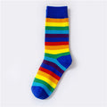 Fashion Socks Cotton Rainbow Stripes Christmas Gift Classic Warm Casual Tide Harajuku Funny Cute Pop Korean Socks For Women