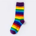 Fashion Socks Cotton Rainbow Stripes Christmas Gift Classic Warm Casual Tide Harajuku Funny Cute Pop Korean Socks For Women