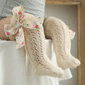Summer Kids Socks Floral Big Bow Toddlers Girls knee High Long Sock Soft Cotton Hollow Out Baby Socks Mesh Girl Princess Socken