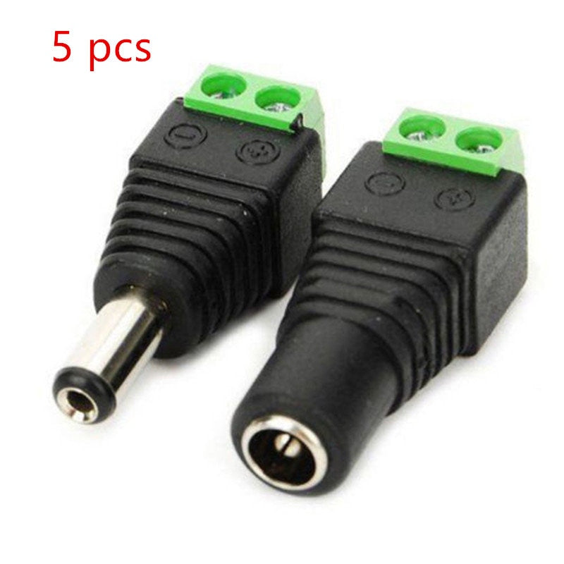 5pcs Female +5 pcs Male DC Connector 2.1*5.5mm Power Jack Adapter Plug Cable Connector For 3528/5050/5730 LED Strip Light