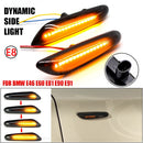 LED Side Marker Mirror Indicator Lamp Flowing Water Turn Signal Light Amber For BMW E90 E91 E92 E93 E60 E87 E82 E61 E46