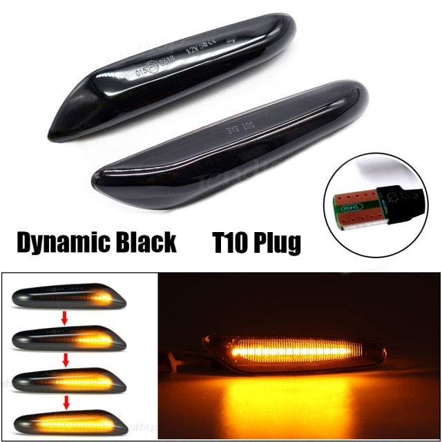 LED Side Marker Mirror Indicator Lamp Flowing Water Turn Signal Light Amber For BMW E90 E91 E92 E93 E60 E87 E82 E61 E46