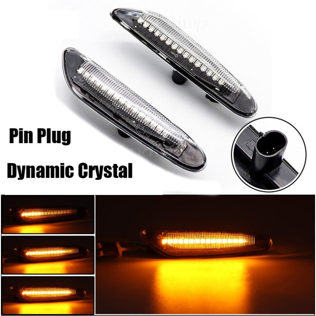 LED Side Marker Mirror Indicator Lamp Flowing Water Turn Signal Light Amber For BMW E90 E91 E92 E93 E60 E87 E82 E61 E46