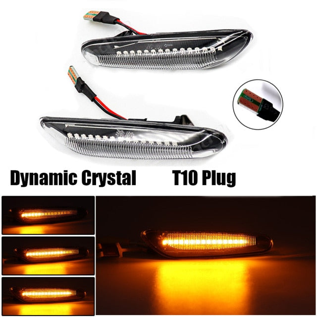 LED Side Marker Mirror Indicator Lamp Flowing Water Turn Signal Light Amber For BMW E90 E91 E92 E93 E60 E87 E82 E61 E46