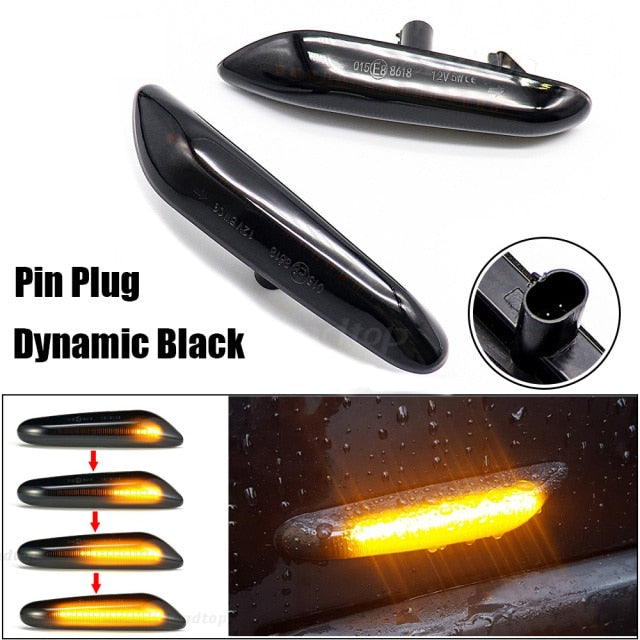 LED Side Marker Mirror Indicator Lamp Flowing Water Turn Signal Light Amber For BMW E90 E91 E92 E93 E60 E87 E82 E61 E46