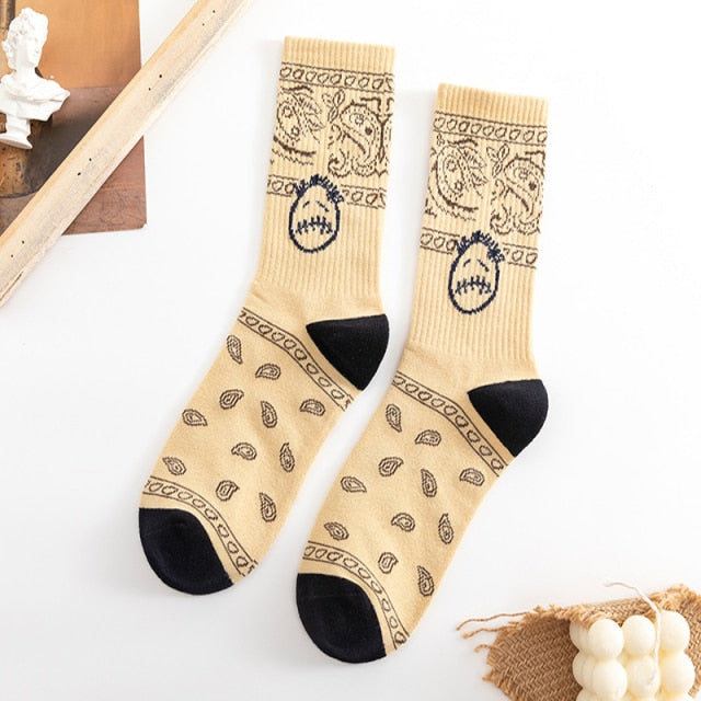 Men socks Travis Scott Skate Crew Socks Men Sport Travis Scott Cactus Jack Bandanas Socks Streetwear Hip Hop