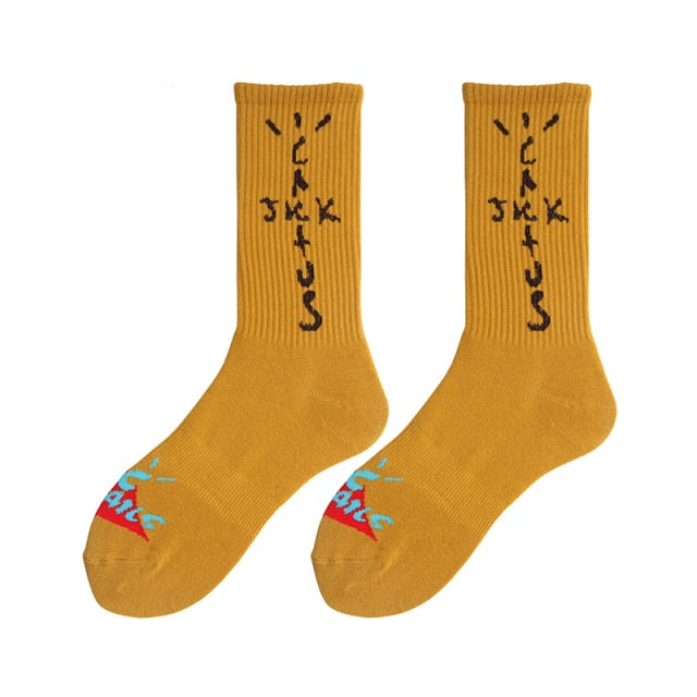 Men socks Travis Scott Skate Crew Socks Men Sport Travis Scott Cactus Jack Bandanas Socks Streetwear Hip Hop