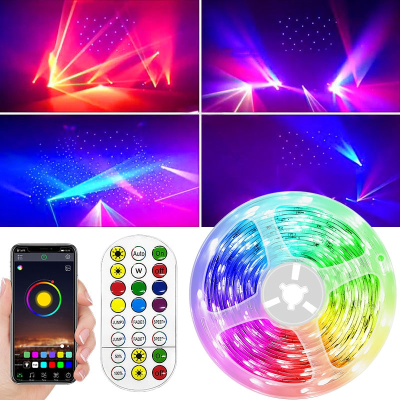 WIFI 5M 10M 15M RGB LED Light Strip RGB Tape Waterproof  Diode Neon Ribbon Flexible For Decoration