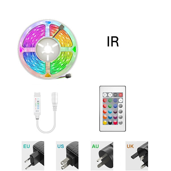 WIFI 5M 10M 15M RGB LED Light Strip RGB Tape Waterproof  Diode Neon Ribbon Flexible For Decoration