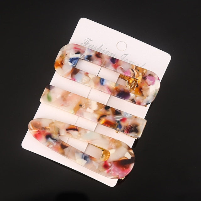 1/2/3 PCS Women Fashion Leopard Acetate Geometric Hair Clips Vintage Hairpins Barrettes Hair Accessories All Match Hair Clips