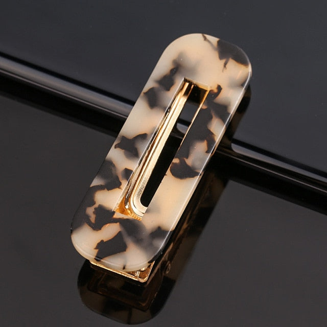 1/2/3 PCS Women Fashion Leopard Acetate Geometric Hair Clips Vintage Hairpins Barrettes Hair Accessories All Match Hair Clips