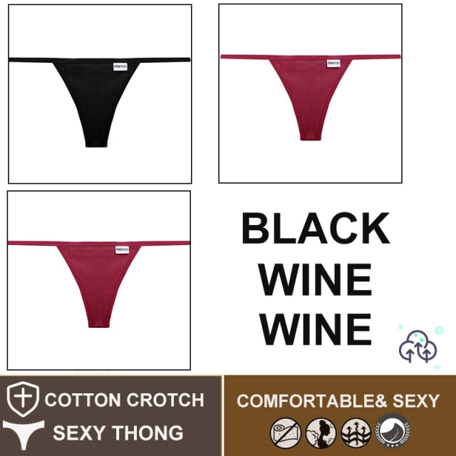 FINETOO 3PCS/Set M-XL Sexy G-string Panties Cotton Women's Underwear Girls Female Underpant Pantys Ladies Bikini Thong Lingerie