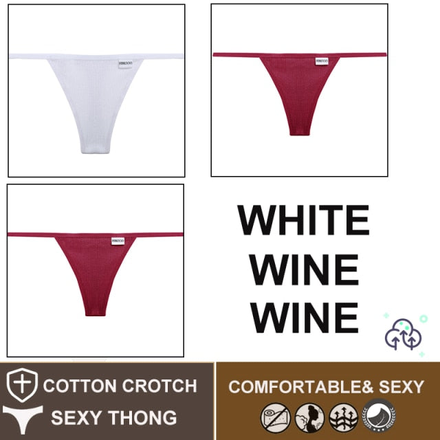 FINETOO 3PCS/Set M-XL Sexy G-string Panties Cotton Women's Underwear Girls Female Underpant Pantys Ladies Bikini Thong Lingerie