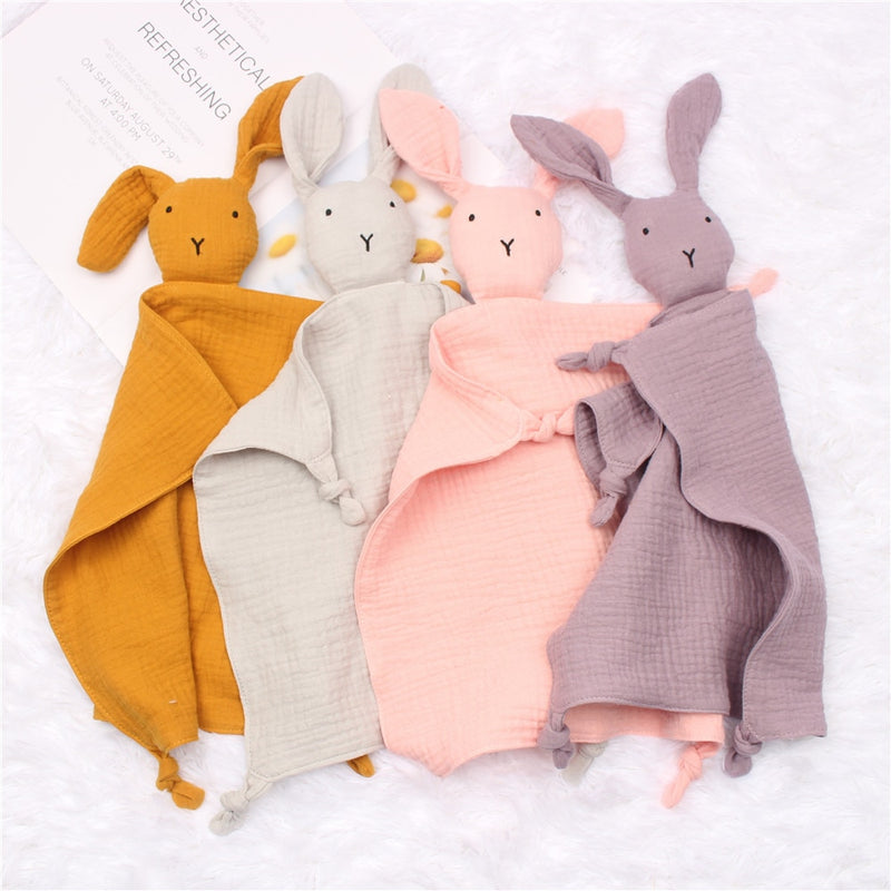 Baby Cotton Muslin Comforter Blanket Soft Newborn Sleeping Dolls Kids Fashion Sleep Toy Soothe Appease Towel Bibs