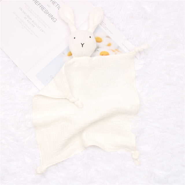 Baby Cotton Muslin Comforter Blanket Soft Newborn Sleeping Dolls Kids Fashion Sleep Toy Soothe Appease Towel Bibs