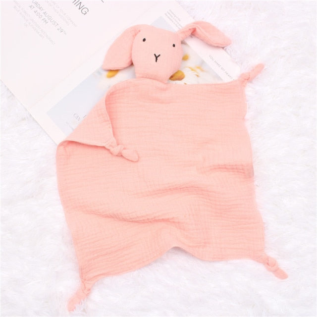 Baby Cotton Muslin Comforter Blanket Soft Newborn Sleeping Dolls Kids Fashion Sleep Toy Soothe Appease Towel Bibs