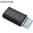 DIENQI Rfid Card Holder Men Wallets Money Bag Male Vintage Black Short Purse 2021 Small Leather Slim Wallets Mini Wallets Thin