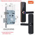 Tuya Wifi Electronic Smart Door Lock With Biometric Fingerprint / Smart Card / Password / Key Unlock/ USB Emergency Charge