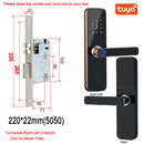 Tuya Wifi Electronic Smart Door Lock With Biometric Fingerprint / Smart Card / Password / Key Unlock/ USB Emergency Charge