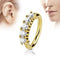 1 Pcs Piercing Nose Ring Expander Seamless Segment Ear Nose Hoops Gold Color Cz Tragus Cartilage Earrings Nostril Body Jewelry