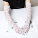 Elegant Women Ultra-Thin Long Summer Driving Cycling Sexy Black Sunscreen Gloves Female Anti-UV Elasticity Lace Mesh Gloves H98