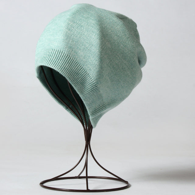 VISROVER  6 colors unsex Autumn winter solid color real cashmere beanies best matched New cashmere man woman Warm skullies