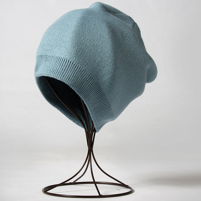 VISROVER  6 colors unsex Autumn winter solid color real cashmere beanies best matched New cashmere man woman Warm skullies